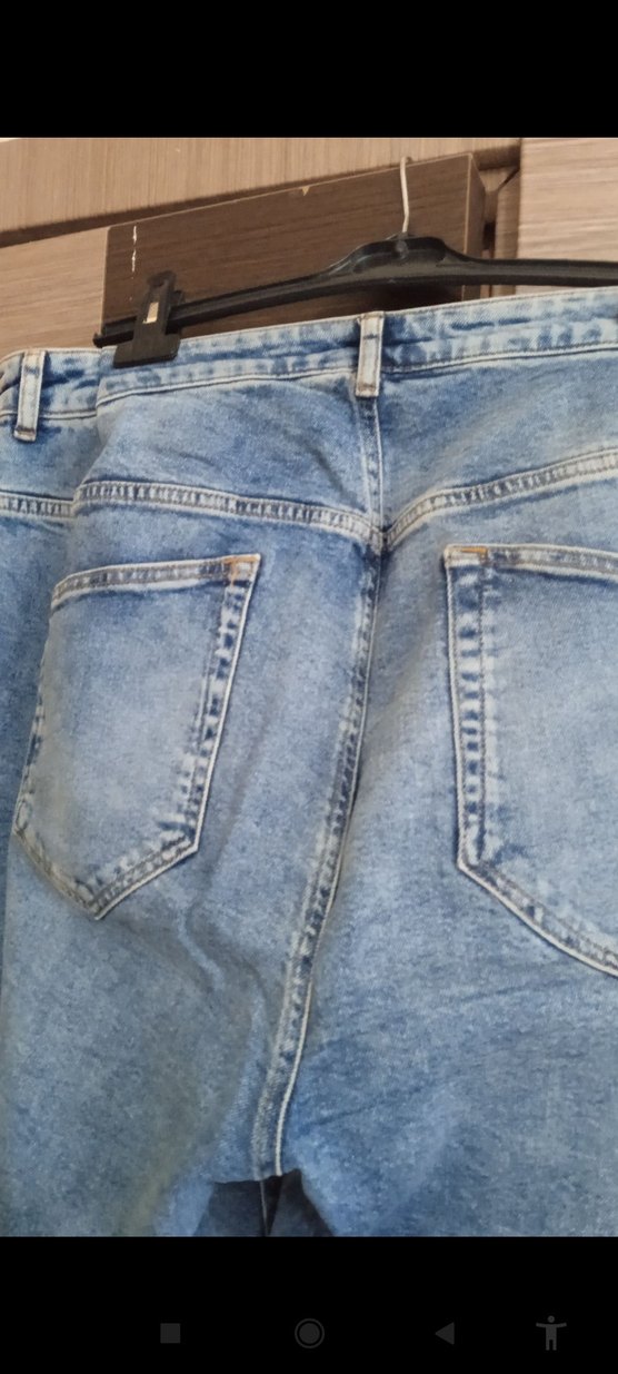 büyük beden  bol paça kot pantolon - Görsel 3