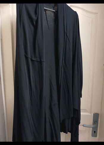 Siyah Uzun Rahat Kesim mevsimlik hırka - Görsel 3