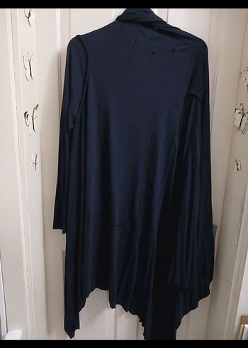 Siyah Uzun Rahat Kesim mevsimlik hırka - Görsel 5