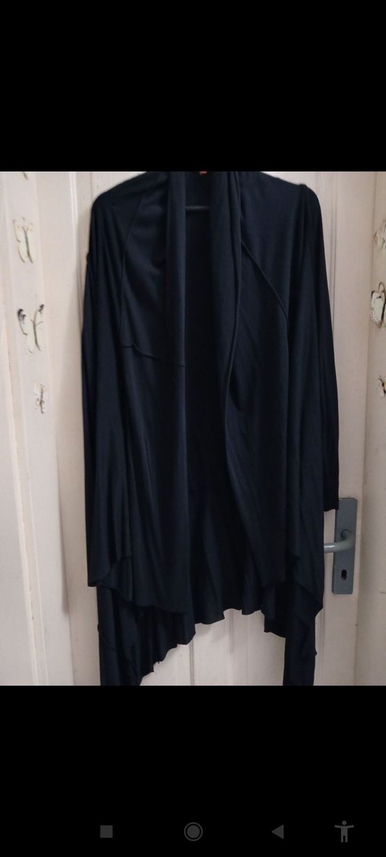 Siyah Uzun Rahat Kesim mevsimlik hırka - Görsel 2