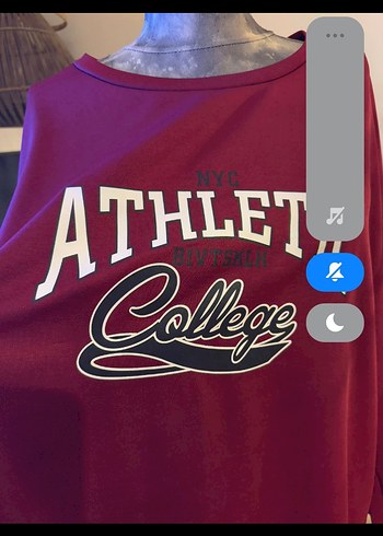 Bordo Baskılı Oversize Sweatshirt - Görsel 6