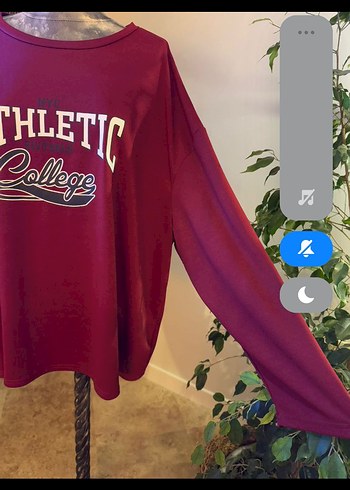 Bordo Baskılı Oversize Sweatshirt - Görsel 3