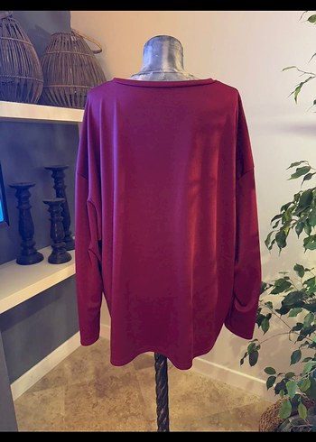 Bordo Baskılı Oversize Sweatshirt - Görsel 5