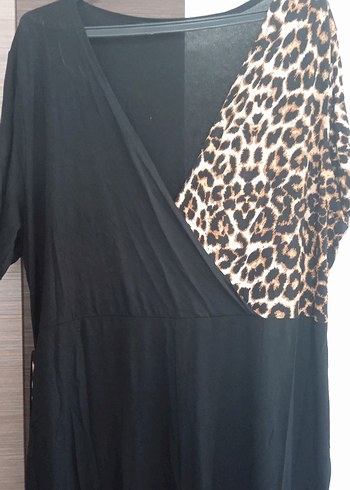 Leopar Desenli V Yaka tulum - Görsel 5