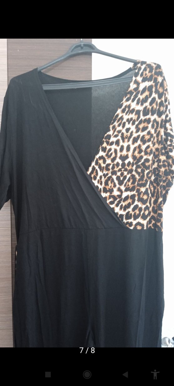 Leopar Desenli V Yaka tulum - Görsel 5