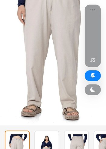 Bej Pamuklu Rahat Kesim Kadın Pantolon - Görsel 4