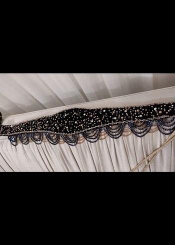 Boncuk İşlemeli Siyah Uzun Kollu tesettür Bindallı - Görsel 7