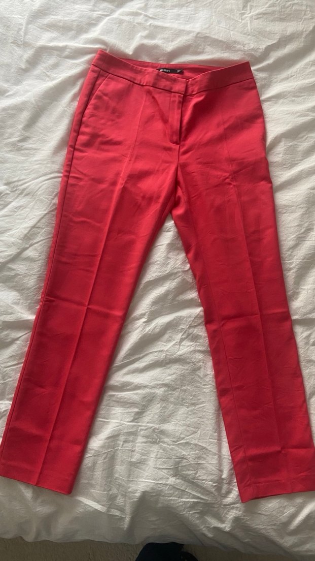 Kırmızı pembe Kadın Kumaş Pantolon - Görsel 2