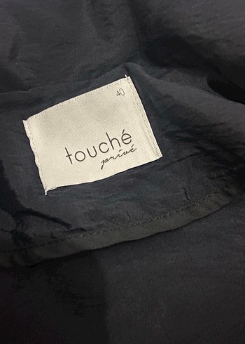 Touche marka Siyah antraist renk Düğmeli Kadın Trençkot ceket - Görsel 3