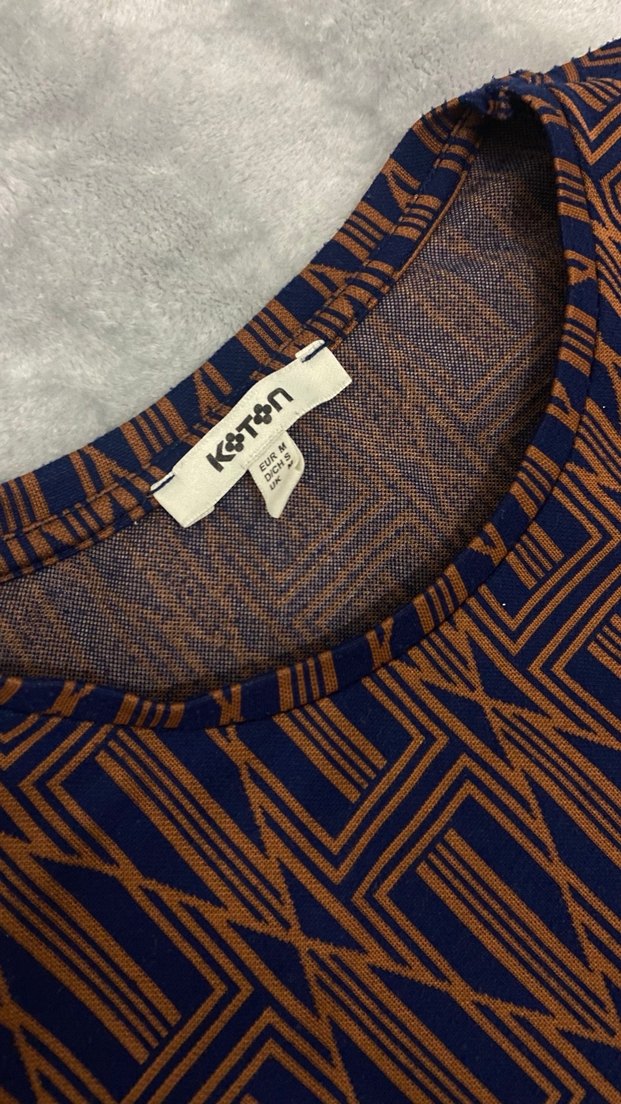 Yarı boy yarım kol boyu etnik desenli kadın bluz - Görsel 3