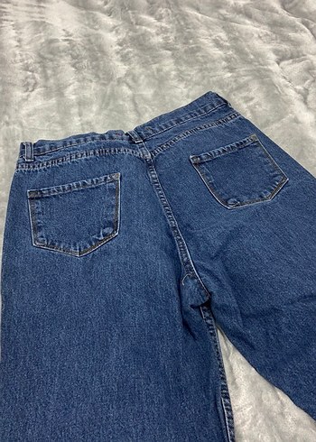 Kadın Mavi Bol Kesim Kot Pantolon - Görsel 3