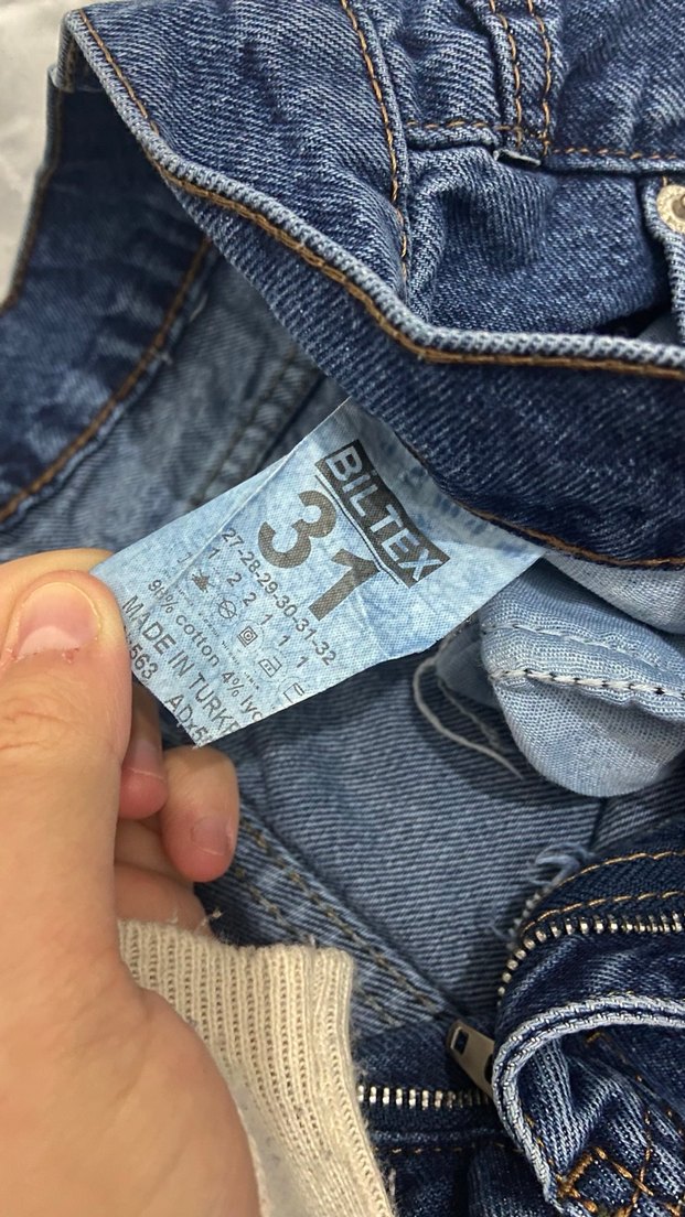 Kadın Mavi Bol Kesim Kot Pantolon - Görsel 4