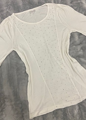 Düğmeli Beyaz Bluzu, Uzun Kollu, Basic - Görsel 3