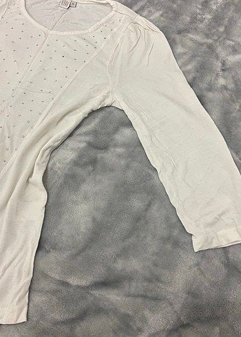 Düğmeli Beyaz Bluzu, Uzun Kollu, Basic - Görsel 2