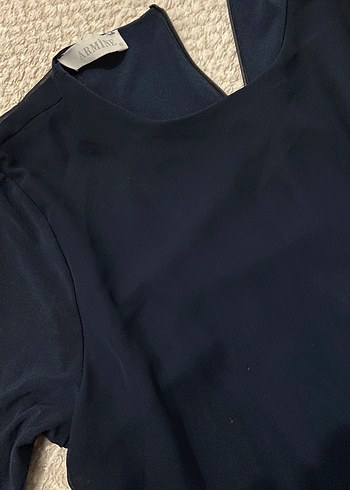 V Yaka lacivert Kadın Midi Tulum - Görsel 2