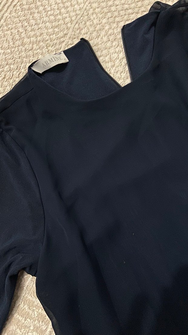 V Yaka lacivert Kadın Midi Tulum - Görsel 2