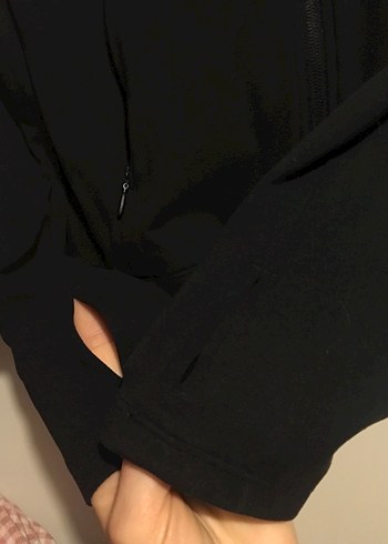 H&M Siyah Mini Spor Üstü, Uzun Kollu, Yüksek Yaka - Görsel 6