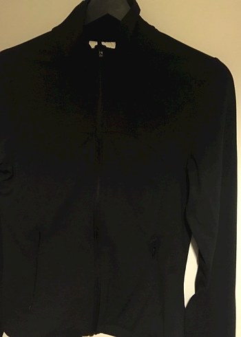 H&M Siyah Mini Spor Üstü, Uzun Kollu, Yüksek Yaka - Görsel 5