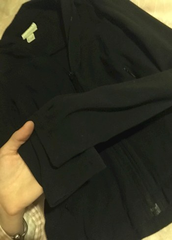 H&M Siyah Mini Spor Üstü, Uzun Kollu, Yüksek Yaka - Görsel 8