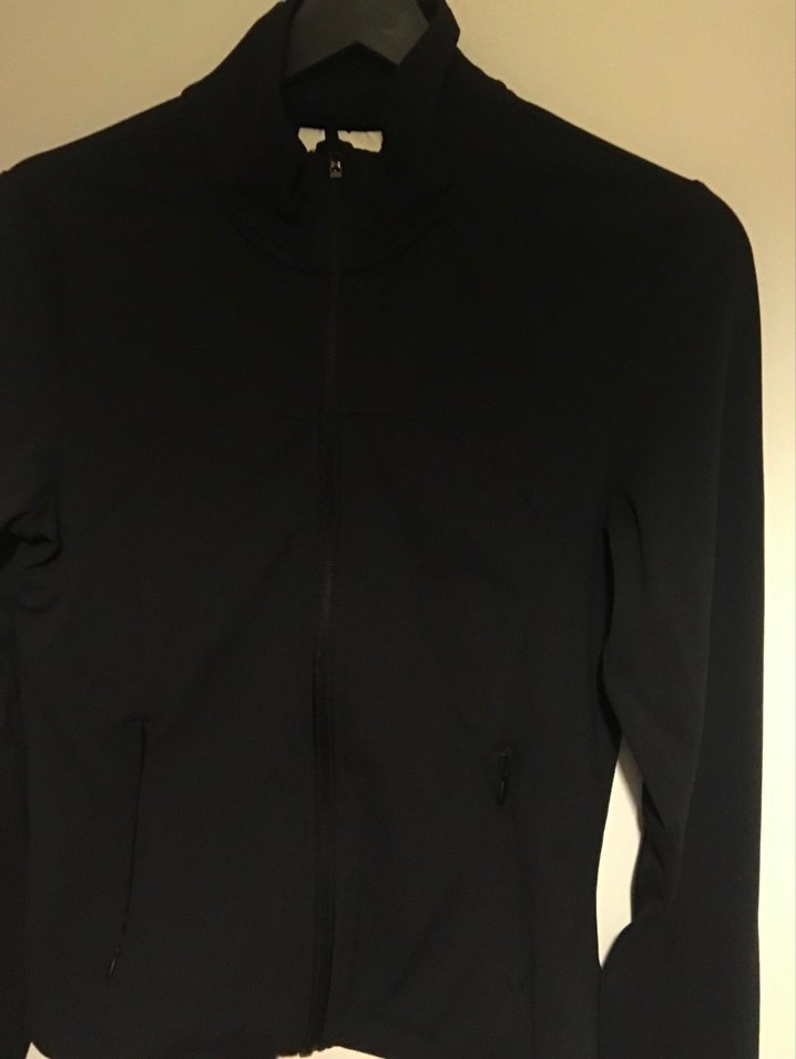 H&M Siyah Mini Spor Üstü, Uzun Kollu, Yüksek Yaka - Görsel 5