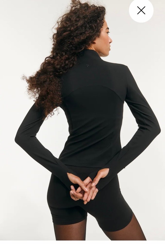 H&M Siyah Mini Spor Üstü, Uzun Kollu, Yüksek Yaka - Görsel 3