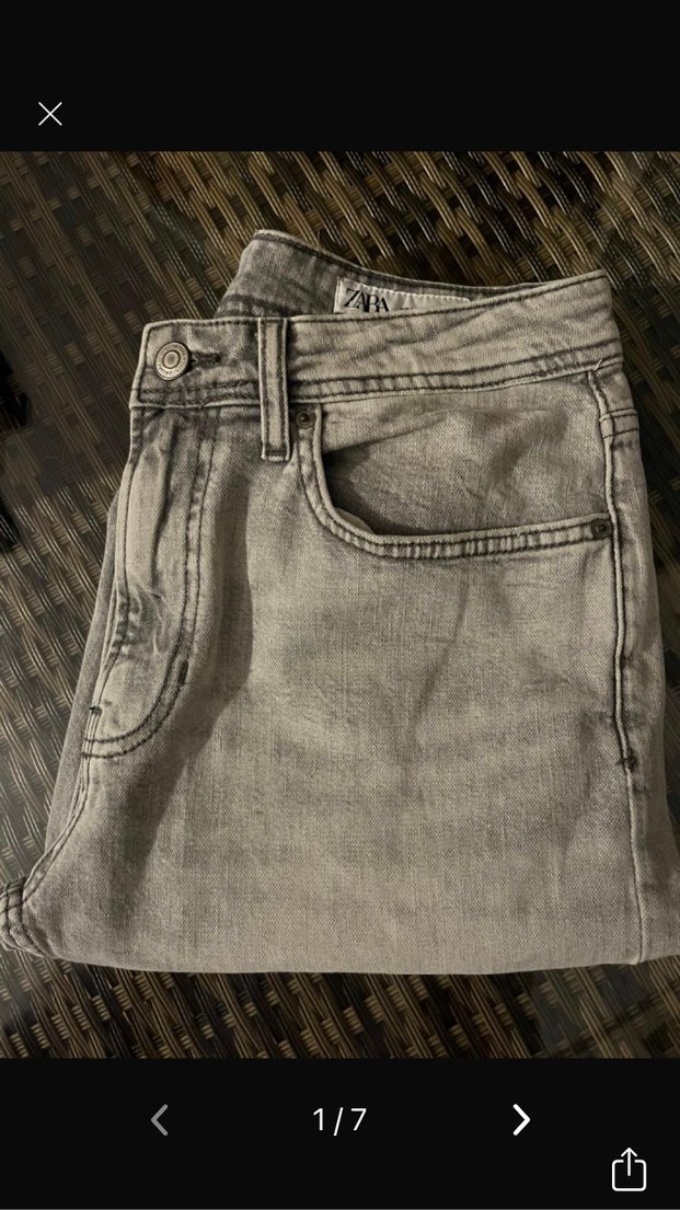 ZARA orjinal Gri jeans kot pantolon - Görsel 2