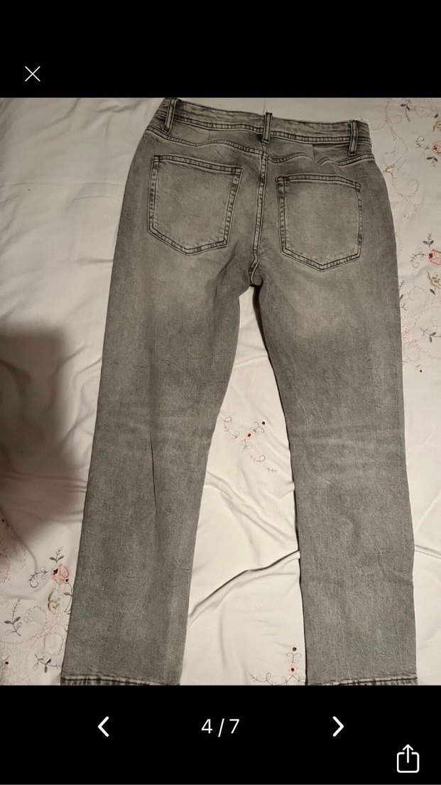 ZARA orjinal Gri jeans kot pantolon - Görsel 3