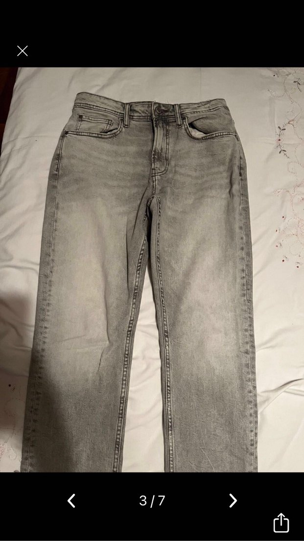 ZARA orjinal Gri jeans kot pantolon - Görsel 4