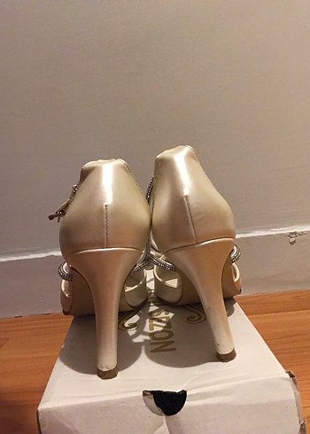 Gelin Ayakkabısı Düğün Nikah Söz İsteme Topuklu ayakkabı Temiz - Görsel 3