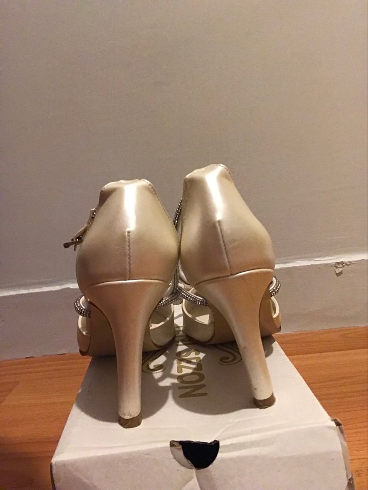 Gelin Ayakkabısı Düğün Nikah Söz İsteme Topuklu ayakkabı Temiz - Görsel 3