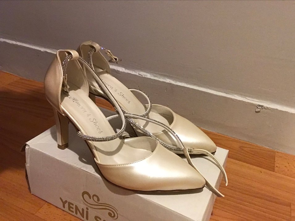 Gelin Ayakkabısı Düğün Nikah Söz İsteme Topuklu ayakkabı Temiz - Görsel 2