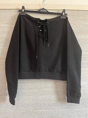 Siyah Crop Sweatshirt