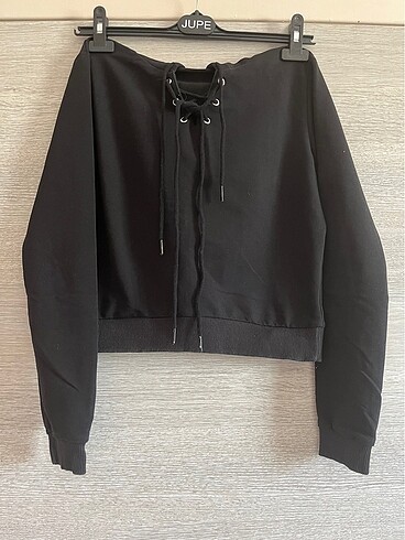 s Beden Siyah Crop Sweatshirt