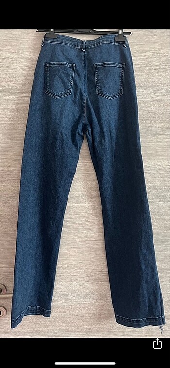 l Beden Yüksek Bel koyu Mavi Jeans