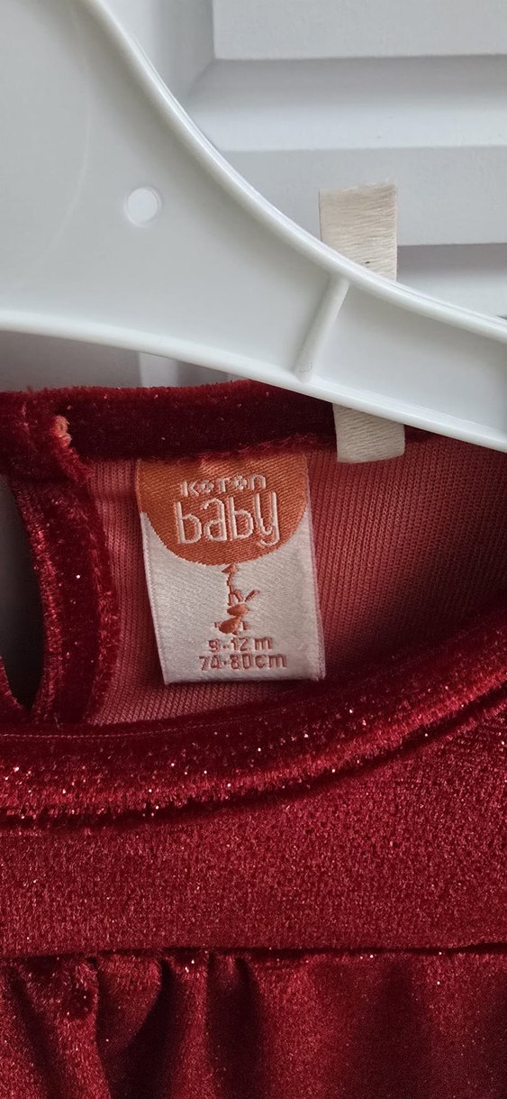 Bordo Fırfırlı Kız Çocuk Uzun Kollu Elbise - Görsel 2