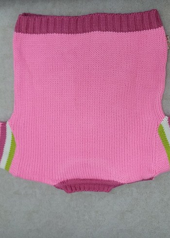 Nakışlı Pembe Kız Çocuk Triko Kazak - Görsel 2