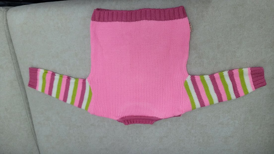 Nakışlı Pembe Kız Çocuk Triko Kazak - Görsel 2