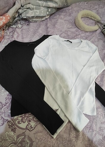 İkili Crop Bluz - Görsel 3