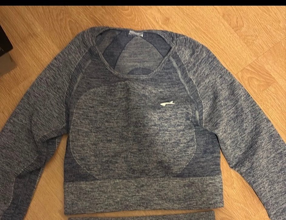 Gri Triko Kadın Spor Tayt - Görsel 3