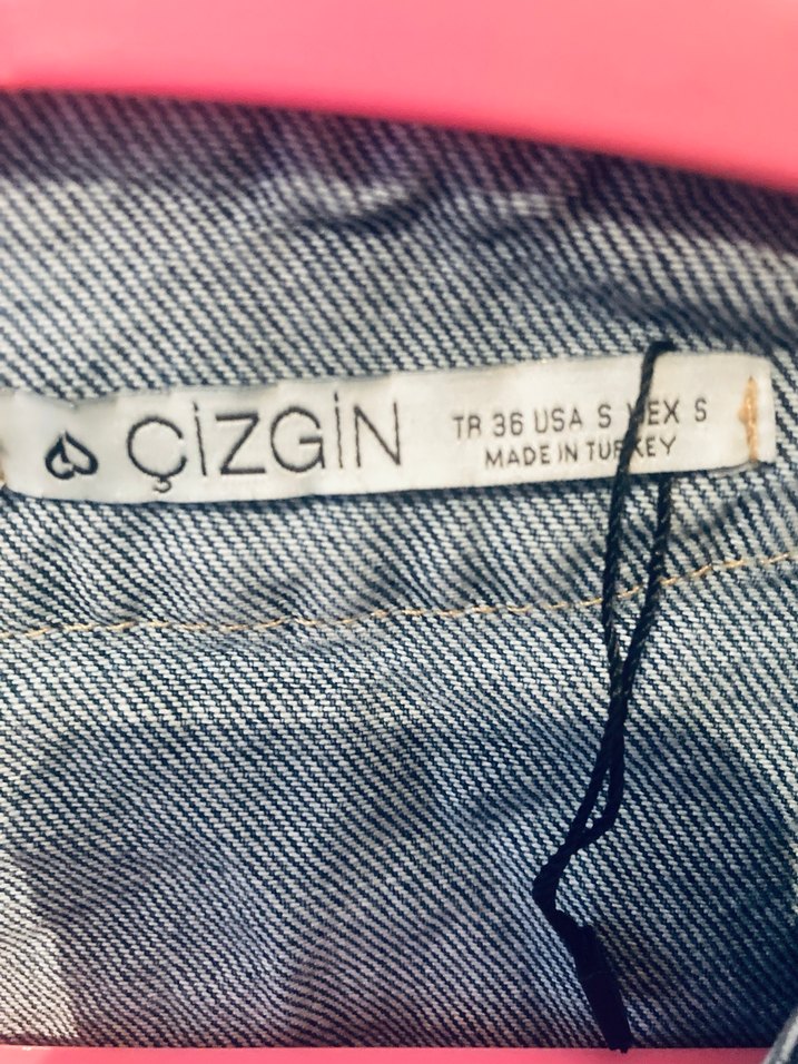 Düğmeli Mavi Kadın Denim Ceket - Görsel 4