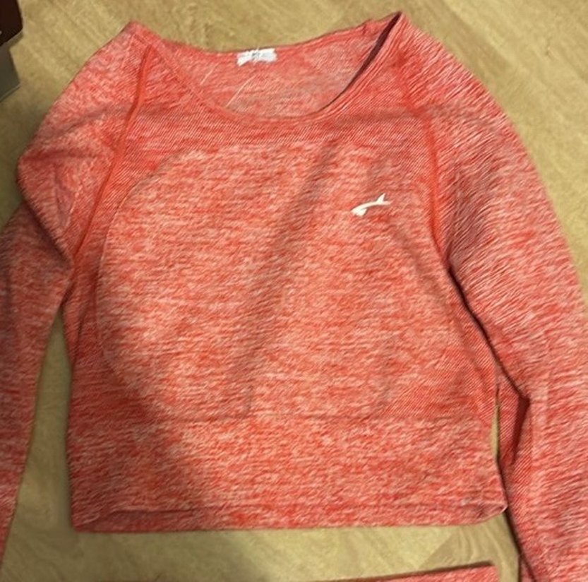 Kırmızı Örgü Kadın Spor Tayt - Görsel 2