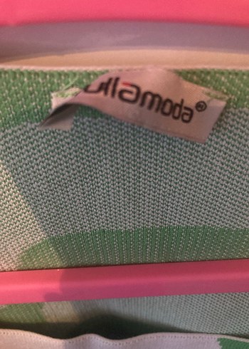 Yeşil Desenli Midi Triko Kadın Kazak - Görsel 3