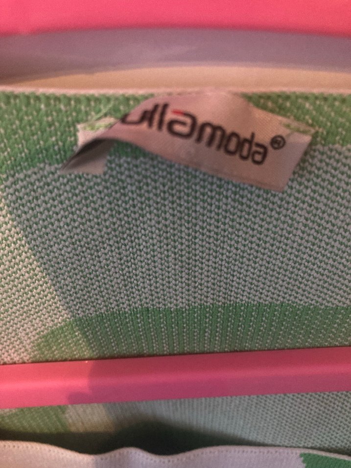 Yeşil Desenli Midi Triko Kadın Kazak - Görsel 3