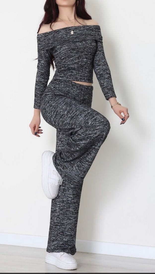 Gri Kadın Dar Kesim Kumaş Pantolon - Görsel 2