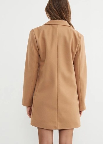 Düğmeli Camel Kadın Kaban - Görsel 3