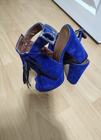 35 Beden Saks mavisi süet yazlık ayakkabı 