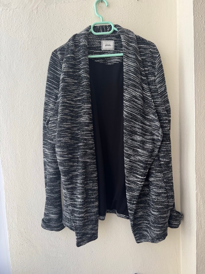 Gri Örgü Midi Kadın Ceket - Görsel 2