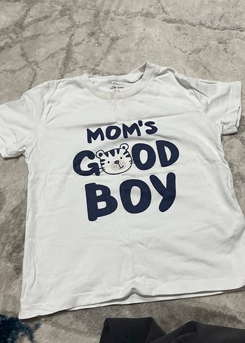 Çocuk Gri Pamuklu Baskılı Tişört - Görsel 2