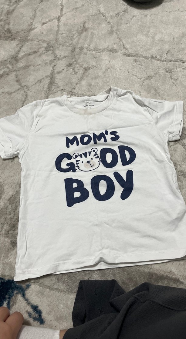 Çocuk Gri Pamuklu Baskılı Tişört - Görsel 2