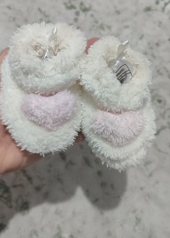 Kız Çocuk Beyaz Peluş Ev Terliği - Görsel 4